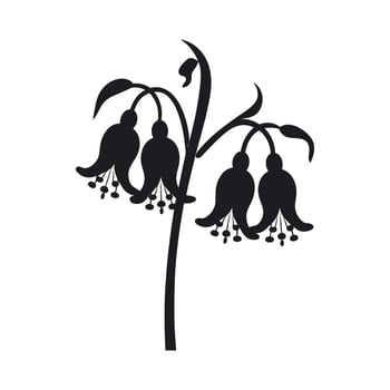 A Bluebell Flower Vector Silhouette isolated on a white background