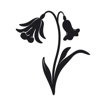 A Bluebell Flower Vector Silhouette isolated on a white background