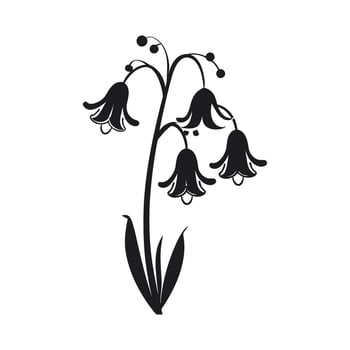 A Bluebell Flower Vector Silhouette isolated on a white background
