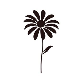 Daisy Flower Silhouette Vector isolated on a white background