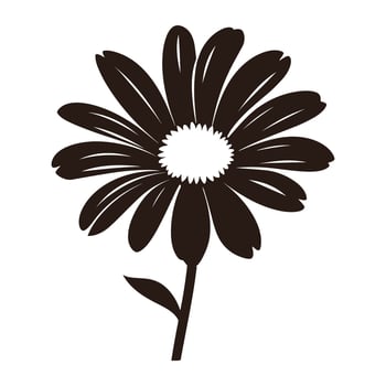 Daisy Flower Silhouette Vector isolated on a white background