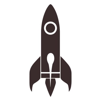 A Rocket spaceship Silhouette Vector isolated on a white background
