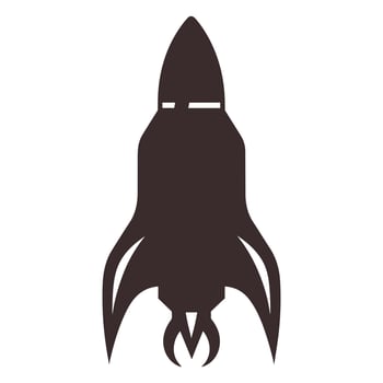 A Rocket spaceship Silhouette Vector free