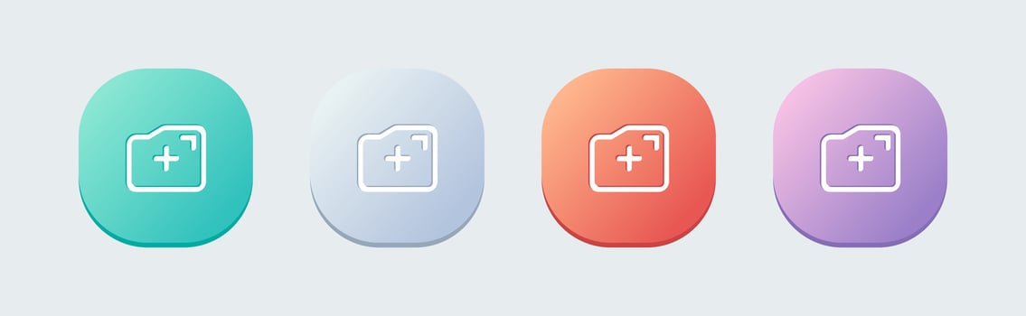 New folder line icon in flat design style. File signs vector illustration.