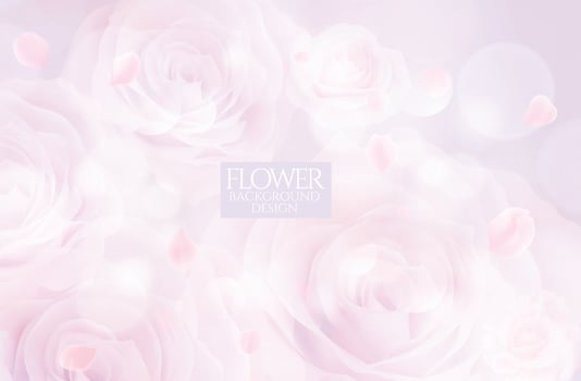 Romance rose flower background design. vector