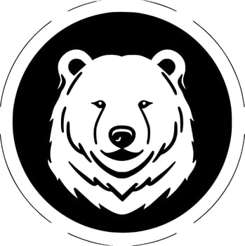 Bear, Black and White Vector illustration