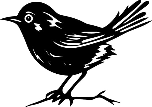 Bird, Black and White Vector illustration