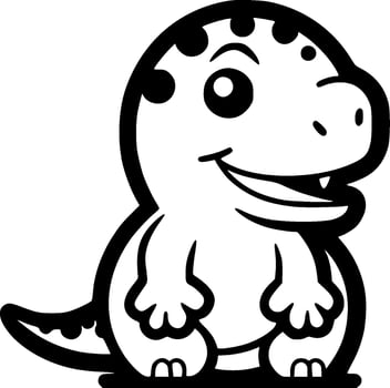 Dino, Black and White Vector illustration