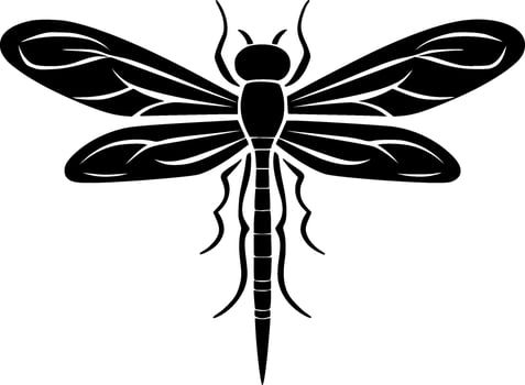 Dragonfly, Minimalist and Simple Silhouette - Vector illustration