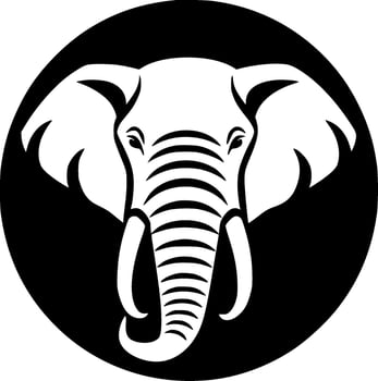 Elephant, Minimalist and Simple Silhouette - Vector illustration