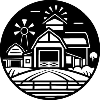 Farm, Minimalist and Simple Silhouette - Vector illustration