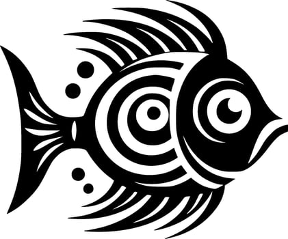 Fish, Black and White Vector illustration