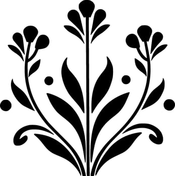Flowers, Black and White Vector illustration