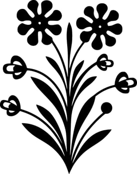 Flowers, Minimalist and Simple Silhouette - Vector illustration