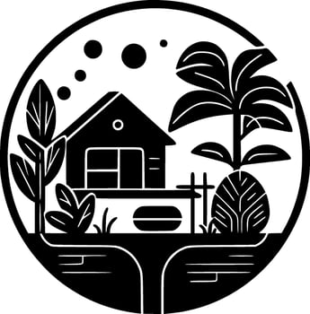 Garden, Minimalist and Simple Silhouette - Vector illustration