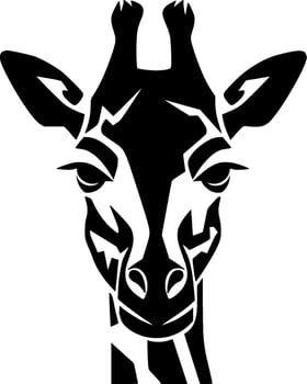 Giraffe, Black and White Vector illustration