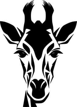 Giraffe - Black and White Isolated Icon - Vector illustration