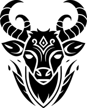 Goat - Black and White Isolated Icon - Vector illustration