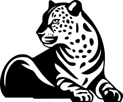 Leopard, Black and White Vector illustration
