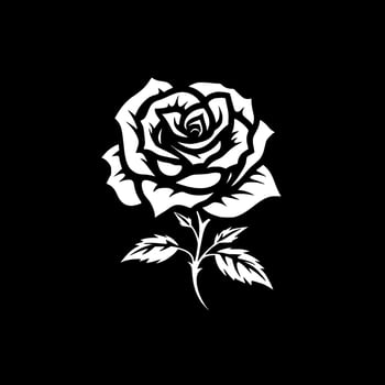 Rose, Black and White Vector illustration