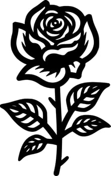 Rose - Minimalist and Flat Logo - Vector illustration