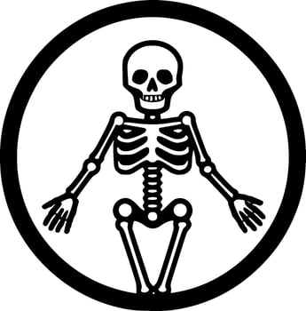 Skeleton, Black and White Vector illustration