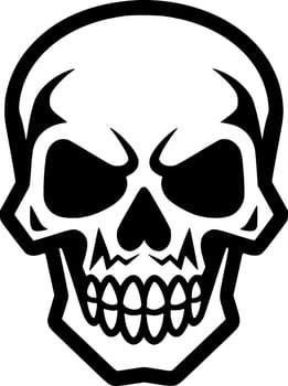 Skull, Black and White Vector illustration