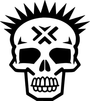 Skull - Black and White Isolated Icon - Vector illustration