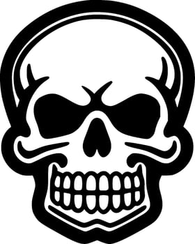 Skull, Black and White Vector illustration