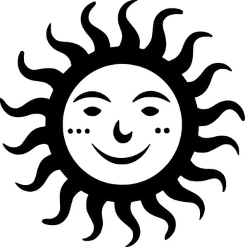 Sun, Minimalist and Simple Silhouette - Vector illustration