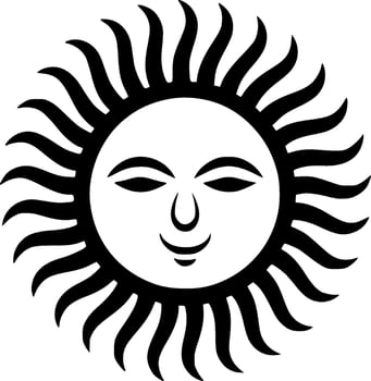 Sun, Minimalist and Simple Silhouette - Vector illustration
