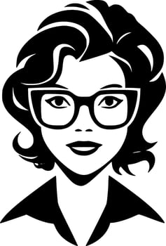 Teacher, Black and White Vector illustration
