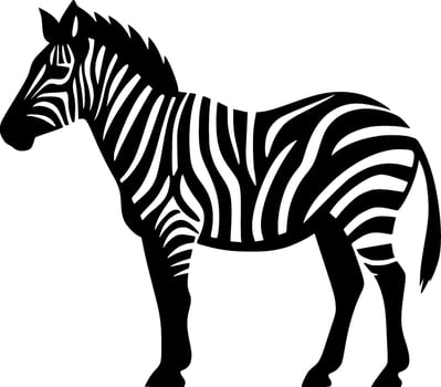 Zebra, Black and White Vector illustration