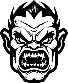 Zombie - Black and White Isolated Icon - Vector illustration