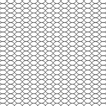 Illustration of a black fishing or football net.Checkered wavy background in doodle style. vector