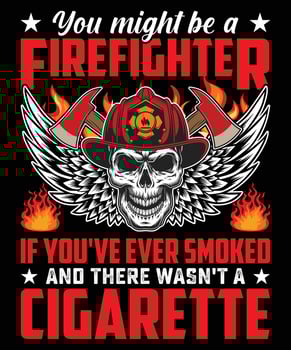 Firefighter T Shirt Design vector
