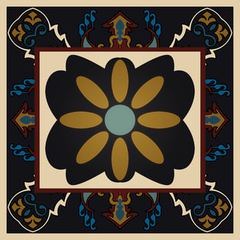 persian floral oriental traditional carpet floor mat carpet pattern background vector easy color change