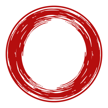 Zen Circle Icon Symbol on the Red Color. Zen Illustration for Logo, Art Frame, Art Illustration, Website or Graphic Design Element. Format PNG