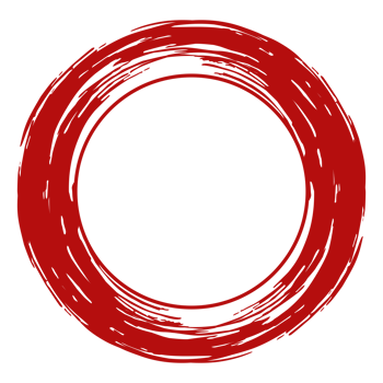 Zen Circle Icon Symbol on the Red Color. Zen Illustration for Logo, Art Frame, Art Illustration, Website or Graphic Design Element. Format PNG