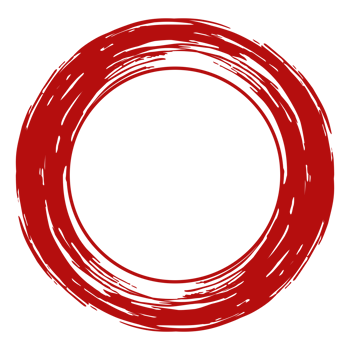 Zen Circle Icon Symbol on the Red Color. Zen Illustration for Logo, Art Frame, Art Illustration, Website or Graphic Design Element. Format PNG