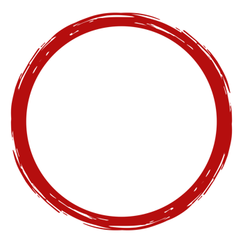 Zen Circle Icon Symbol on the Red Color. Zen Illustration for Logo, Art Frame, Art Illustration, Website or Graphic Design Element. Format PNG