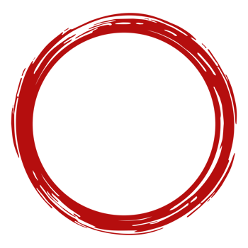 Zen Circle Icon Symbol on the Red Color. Zen Illustration for Logo, Art Frame, Art Illustration, Website or Graphic Design Element. Format PNG