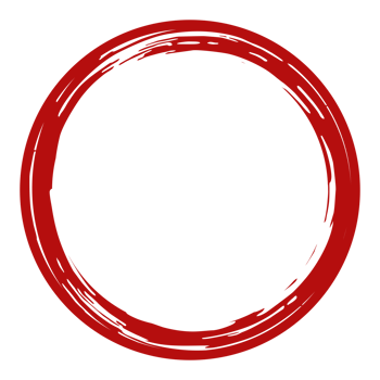 Zen Circle Icon Symbol on the Red Color. Zen Illustration for Logo, Art Frame, Art Illustration, Website or Graphic Design Element. Format PNG