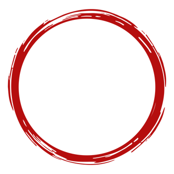 Zen Circle Icon Symbol on the Red Color. Zen Illustration for Logo, Art Frame, Art Illustration, Website or Graphic Design Element. Format PNG