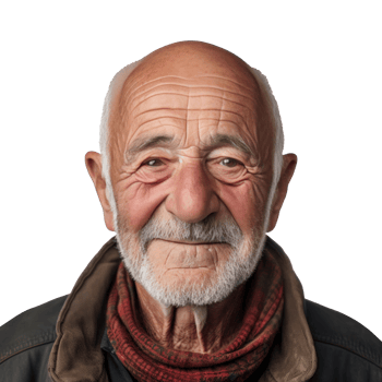 AI generated a happy older man smiling for the camera isolated. png