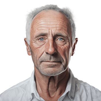 AI generated a happy older man smiling for the camera isolated. png