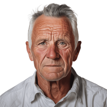 AI generated a happy older man smiling for the camera isolated. png