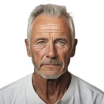 AI generated a happy older man smiling for the camera isolated. png