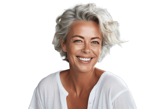 AI generated an older woman smiling at the camera png