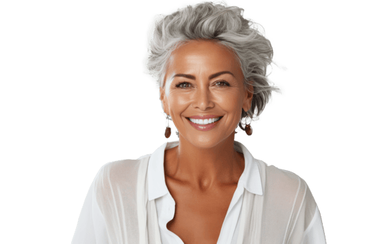 AI generated an older woman smiling at the camera png